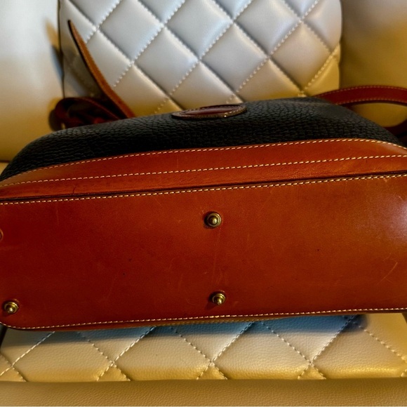 Dooney & Bourke Navy and Tan AWL Shoulder Bag - Picture 5 of 7